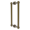 Contemporary Back to Back Shower Door Pull with Grooved Accents
