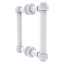 Contemporary Back to Back Shower Door Pull with Grooved Accents