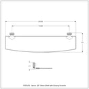 Venus Collection Glass Shelf with Grooved Accents
