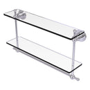 Astor Place Collection Two Tiered Glass Shelf with Integrated Towel Bar