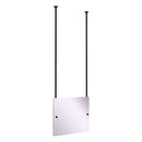 Frameless Rectangular Landscape Ceiling Hung Mirror with Beveled Edge