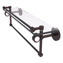 Clearview Collection Glass Shelf with Gallery Rail and Towel Bar with Smooth Accents