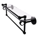 Clearview Collection Glass Shelf with Gallery Rail and Towel Bar with Smooth Accents