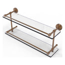 Dottingham 脡tag猫re double en verre avec rail de galerie