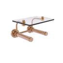 Dottingham Collection 2 Roll Toilet Paper Holder with Glass Shelf