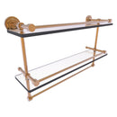 Dottingham 脡tag猫re double en verre avec rail de galerie et barre  serviettes