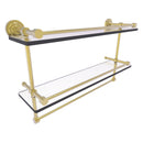 Dottingham 脡tag猫re double en verre avec rail de galerie et barre  serviettes