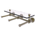 Dottingham Collection Horizontal Reserve 3 Roll Toilet Paper Holder with Glass Shelf