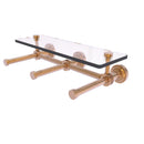 Dottingham Collection Horizontal Reserve 3 Roll Toilet Paper Holder with Glass Shelf