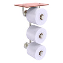 Dottingham Porte-papier de toilette  3 rouleaux avec 茅tag猫re en bois