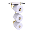 Dottingham Collection 3 Roll Toilet Paper Holder with Glass Shelf
