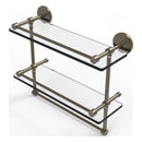 Prestige Skyline Collection Gallery Double Glass Shelf with Towel Bar
