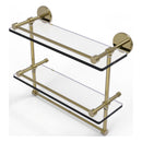 Prestige Skyline Collection Gallery Double Glass Shelf with Towel Bar