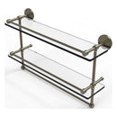 Prestige Skyline Collection Gallery Double Glass Shelf with Towel Bar