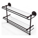 Prestige Skyline Collection Gallery Double Glass Shelf with Towel Bar