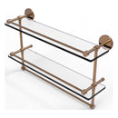 Prestige Skyline Collection Gallery Double Glass Shelf with Towel Bar