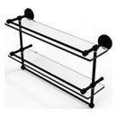 Prestige Skyline Collection Gallery Double Glass Shelf with Towel Bar