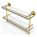 Prestige Skyline Collection Gallery Double Glass Shelf with Towel Bar