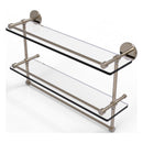 Prestige Skyline Collection Gallery Double Glass Shelf with Towel Bar