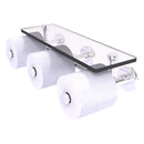 Prestige Skyline Collection Horizontal Reserve 3 Roll Toilet Paper Holder with Glass Shelf