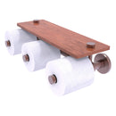 Prestige Skyline Collection Horizontal Reserve 3 Roll Toilet Paper Holder with Wood Shelf