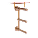 Prestige Skyline Porte-papier de toilette  3 rouleaux avec 茅tag猫re en bois