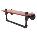 Pipeline Collection Ironwood Shelf with Towel Bar