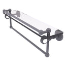 Pacific Grove Collection Glass Shelf with Gallery Rail and Towel Bar with Grooved Accents