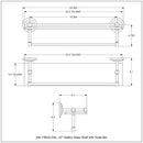 Que New Collection Gallery Rail Glass Shelf with Towel Bar