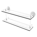 Que New Collection Double Glass Shelf with Gallery Rail