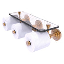 Que New Collection Horizontal Reserve 3 Roll Toilet Paper Holder with Glass Shelf