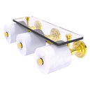 Que New Collection Horizontal Reserve 3 Roll Toilet Paper Holder with Glass Shelf