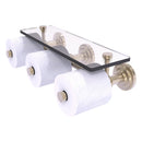 Que New Collection Horizontal Reserve 3 Roll Toilet Paper Holder with Glass Shelf