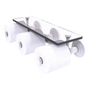 Que New Collection Horizontal Reserve 3 Roll Toilet Paper Holder with Glass Shelf