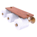 Porte-papier de toilette horizontal 脿 3 rouleaux de r茅serve avec 茅tag猫re en bois  de collection Que New