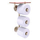 Que New Collection 3 Roll Toilet Paper Holder with Wood Shelf
