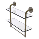 Remi Collection Two Tiered Glass Shelf with Integrated Towel Bar