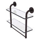 Remi Collection Two Tiered Glass Shelf with Integrated Towel Bar