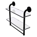 Remi Collection Two Tiered Glass Shelf with Integrated Towel Bar