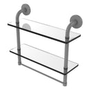 Remi Collection Two Tiered Glass Shelf with Integrated Towel Bar