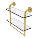 Remi Collection Two Tiered Glass Shelf with Integrated Towel Bar