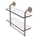 Remi Collection Two Tiered Glass Shelf with Integrated Towel Bar