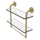 Remi Collection Two Tiered Glass Shelf with Integrated Towel Bar