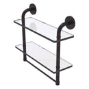 Remi Collection Two Tiered Glass Shelf with Integrated Towel Bar