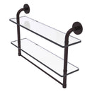Remi Collection Two Tiered Glass Shelf with Integrated Towel Bar