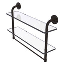 Remi Collection Two Tiered Glass Shelf with Integrated Towel Bar