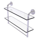 Remi Collection Two Tiered Glass Shelf with Integrated Towel Bar