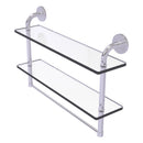 Remi Collection Two Tiered Glass Shelf with Integrated Towel Bar