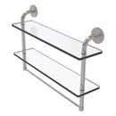 Remi Collection Two Tiered Glass Shelf with Integrated Towel Bar