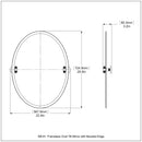 Miroir inclinable ovale sans cadre avec bord biseaut茅